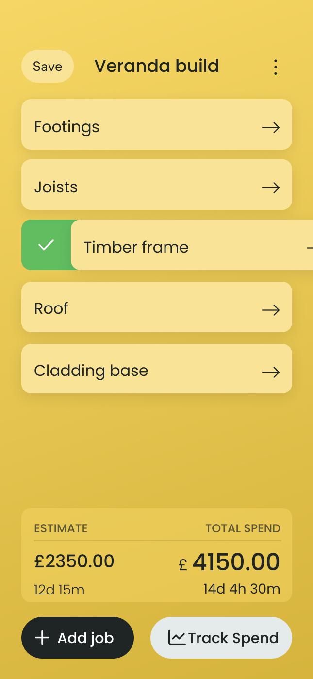 Coordo App project screen